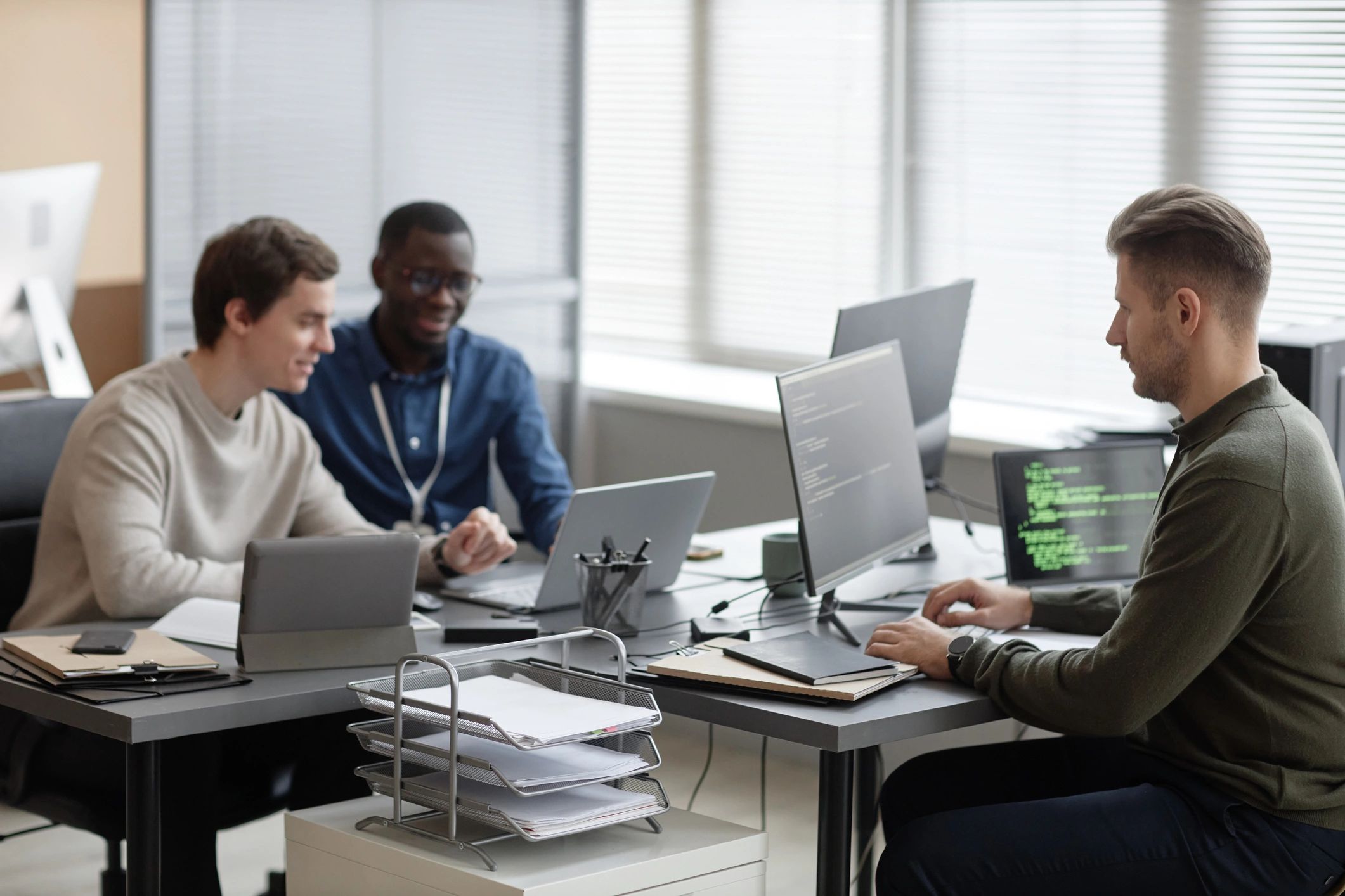 IT team working together in a modern office